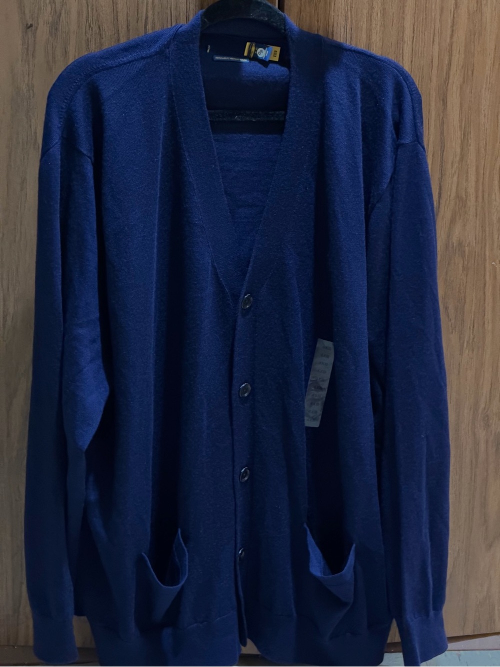 Polo Ralph Lauren Men's Navy Blue Button Cardigan Sweater 100% wool
